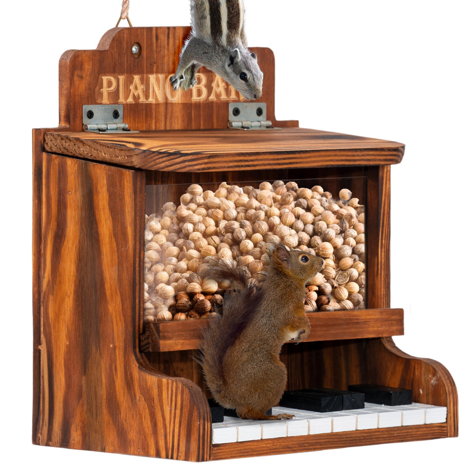 MIXUMON piano-bar-feeder exterior shows durable outdoor design for year-round feeding.