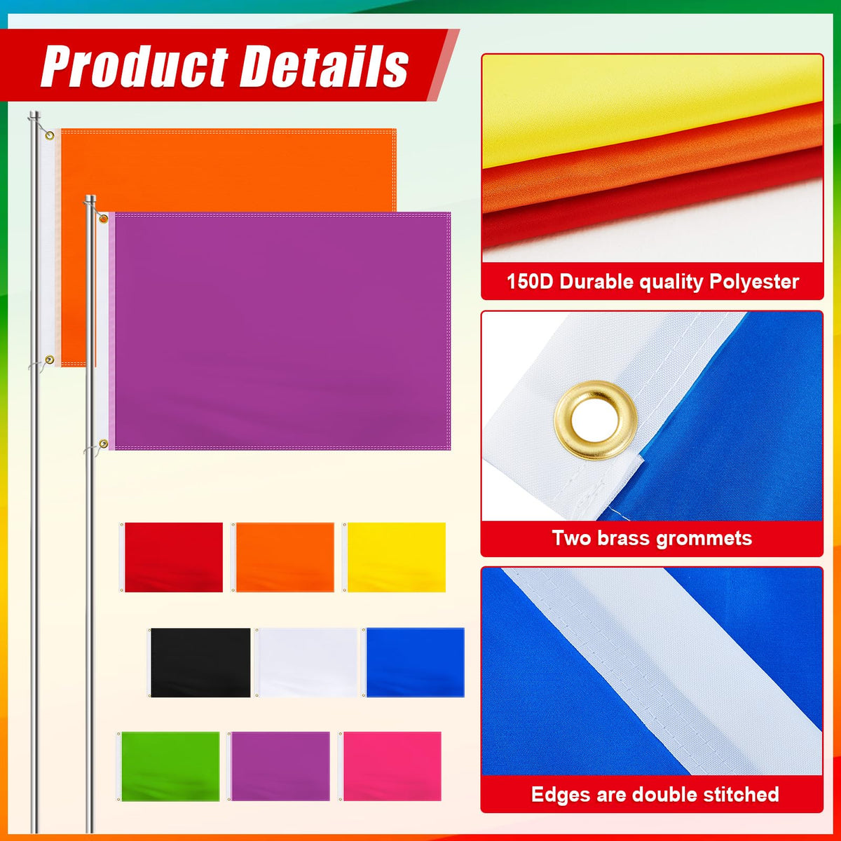 Mixweer orange solid color flag provides high visibility garden flag options