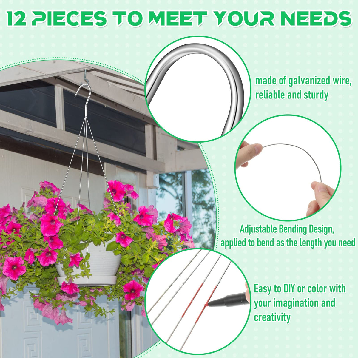 Mixweer 60 cm galvanized wire hangers built for durability and reuse.
