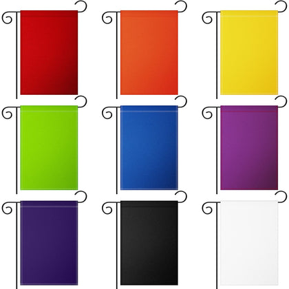 Mixweer 9-color garden flags on display for bright outdoor decor.