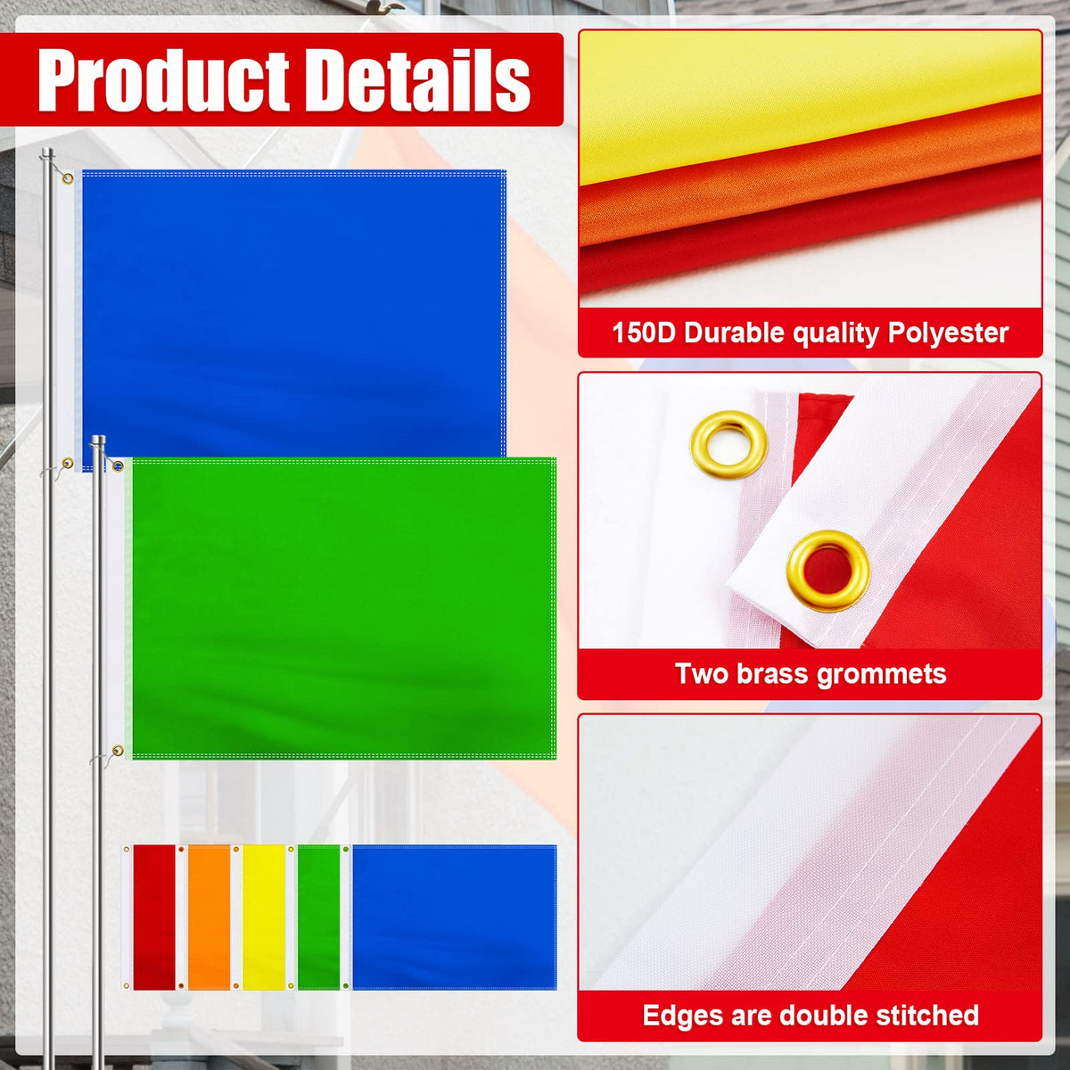 Mixweer outdoor garden flag set ideal for lawn and festival decoration