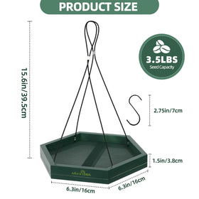 MIXXIDEA hanging bird feeder outdoors, weather-resistant and reliable in windy conditions.