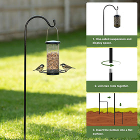 MIXXIDEA four-pack metal shepherd hooks deliver durable outdoor hanging options.
