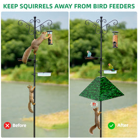 MIXXIDEA protective baffle shields seed from loss due to squirrels.