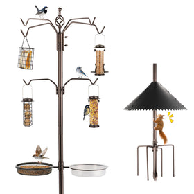 MIXXIDEA bird feeder station kit pole ready for versatile backyard feeding
