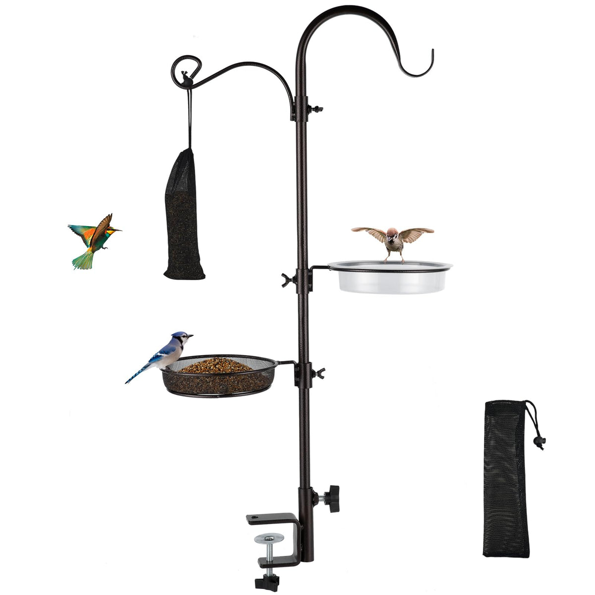 MIXXIDEA Deck Bird Feeding Station base stability keeps setup steady in windy outdoor spaces
