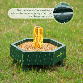 Durable wooden platform with rust resistant coating withstands outdoor weather.