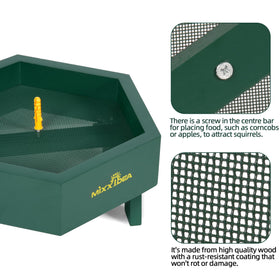 Central metal mesh allows feeding while protecting seed from moisture.