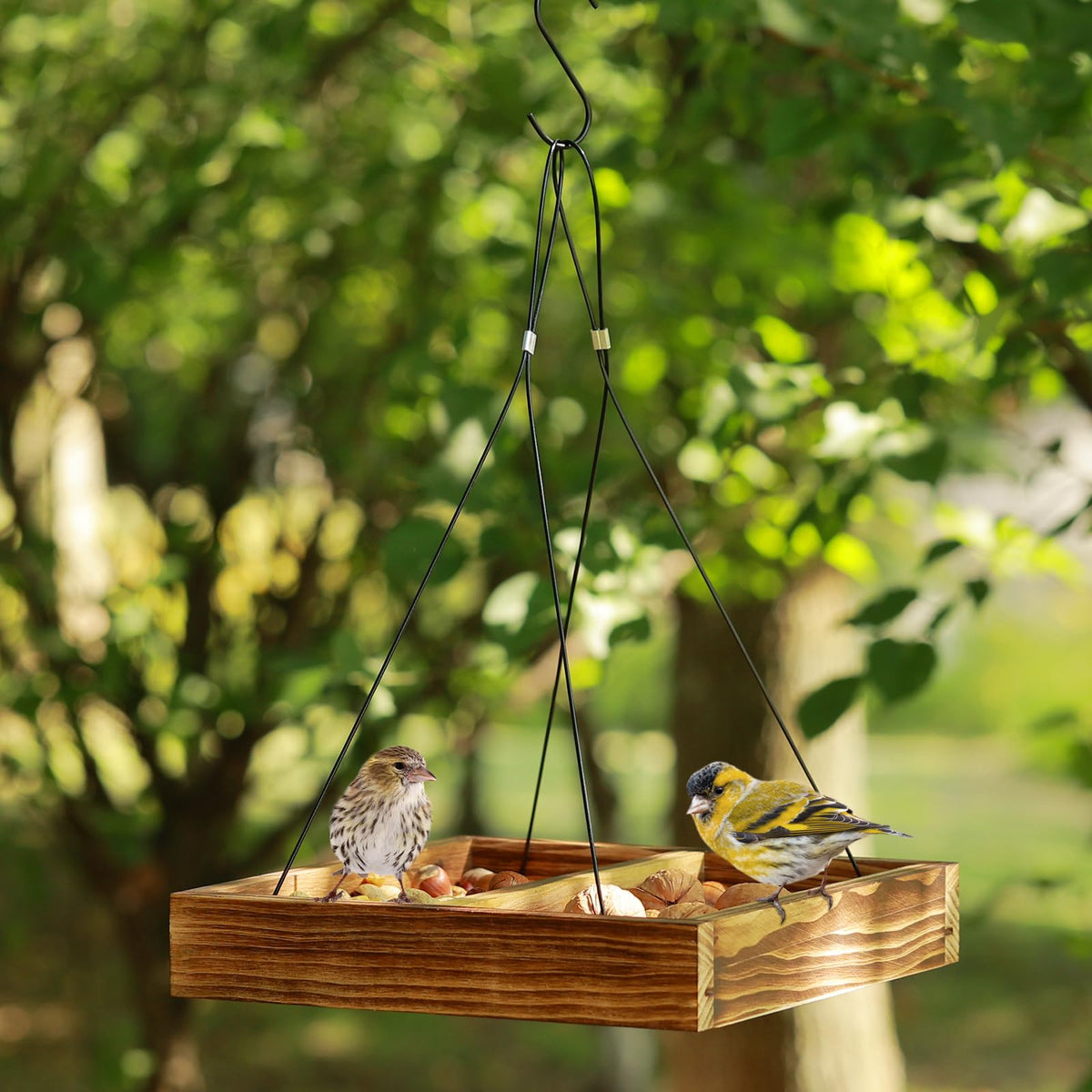 MIXXIDEA strong-framing feeder with included nails supports heavy seed loads.