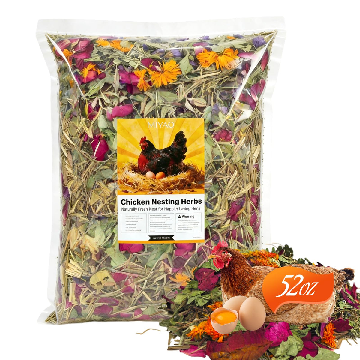 MIYAO chicken nesting herbs bulk pack for long-term coop care