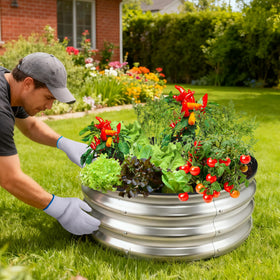 Mizelu bed protection liner reduces soil contact with the frame.
