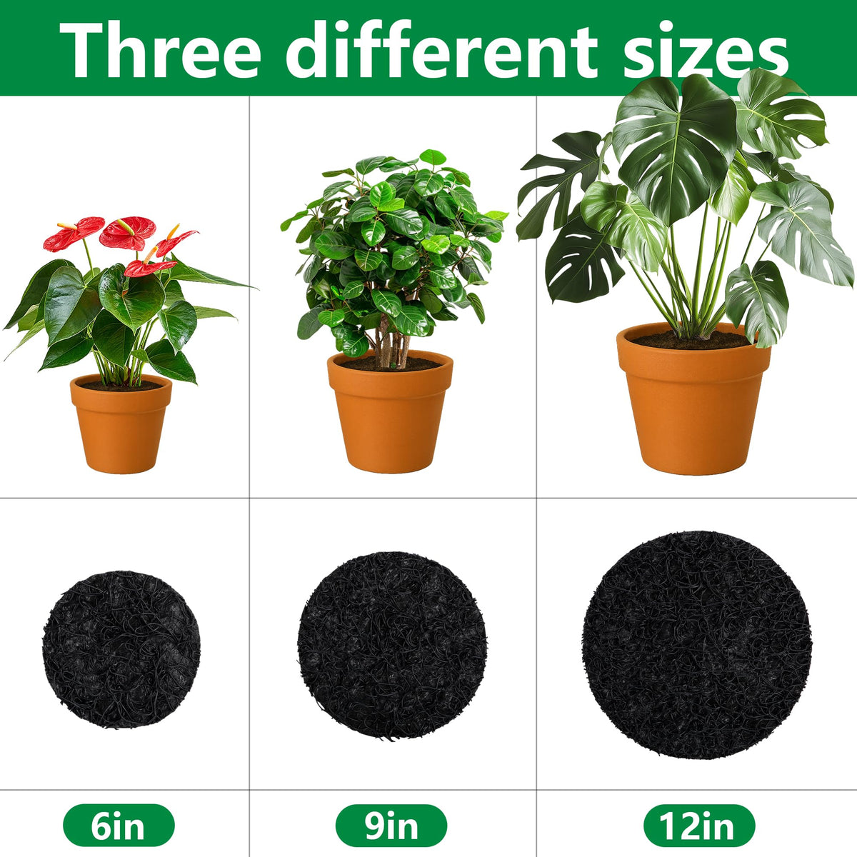 Mizelu bottom-mesh pad keeps soil inside pots while filtering drainage.