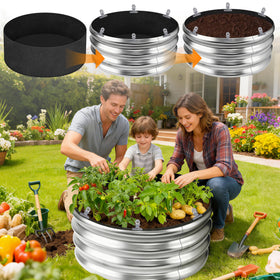 Mizelu outdoor planting application supports vegetables and flowers in diverse spaces.