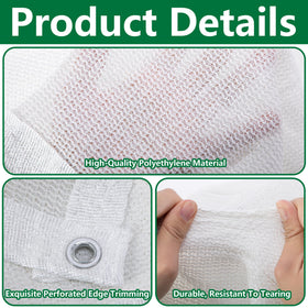 Mizelu shade cloth highlighting lightweight polyethylene material for outdoor use.