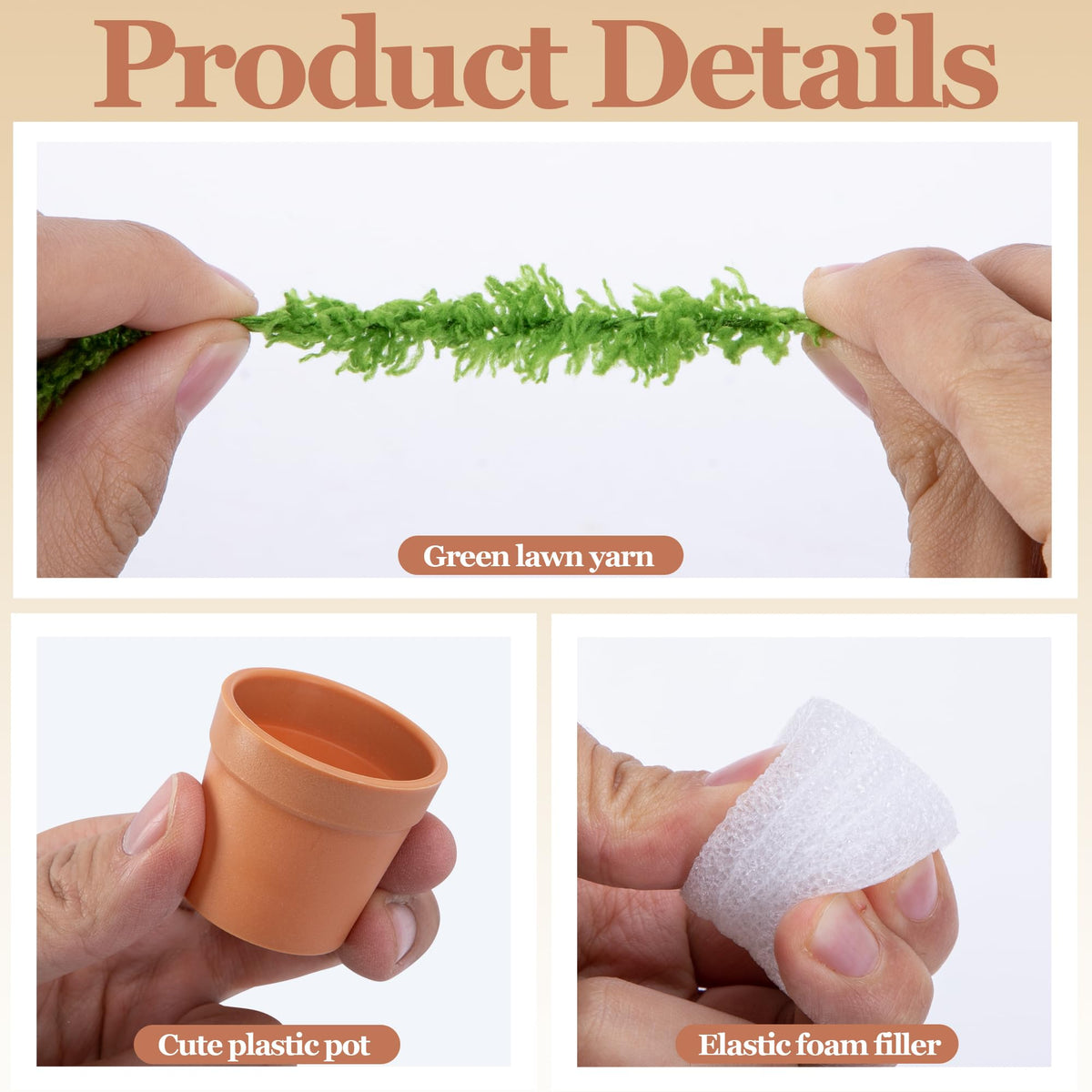 Mizelu simulated-lawn-roll provides greenery for small crafts.