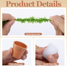 Mizelu simulated-lawn-roll provides greenery for small crafts.