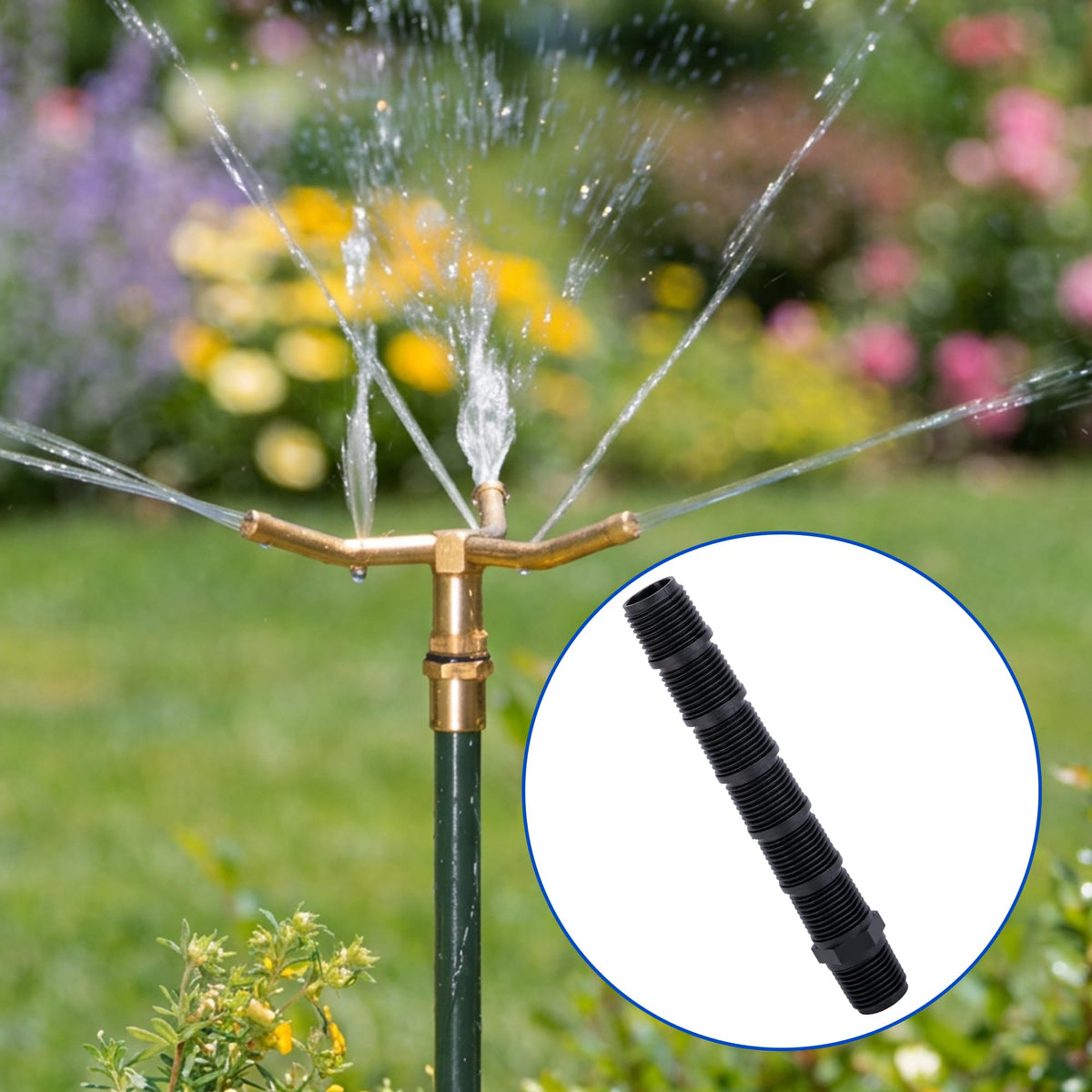 Mizelu sprinkler system installation kit ready for lawn and garden irrigation.