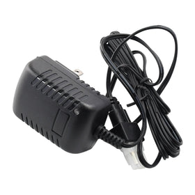 Mizoneparts 12V 2-pin charger, back label with compatibility details for Toro.