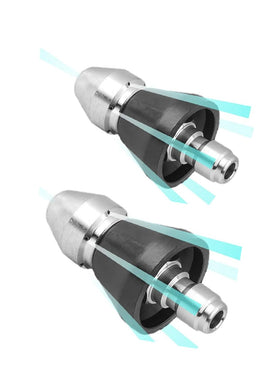 MIZORLIE front-view sewer nozzle with 0° jet for tackling blockages.