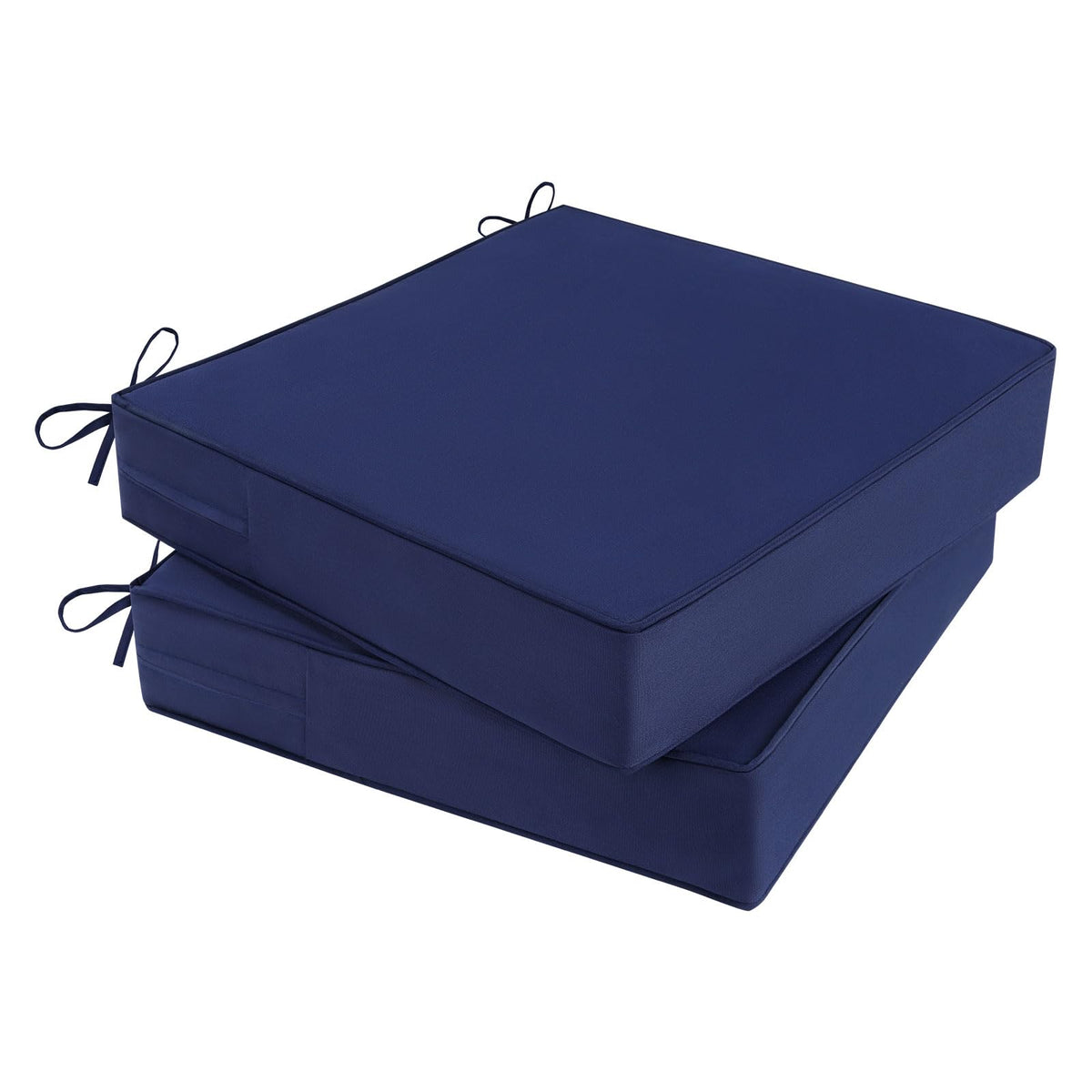MJIAIDEA blue outdoor chair cushions, top view, showcasing 4-inch thick comfort