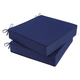 MJIAIDEA blue outdoor chair cushions, top view, showcasing 4-inch thick comfort