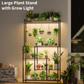 MJOMKN 5-tier plant rack displaying multiple pots for organized greenery.