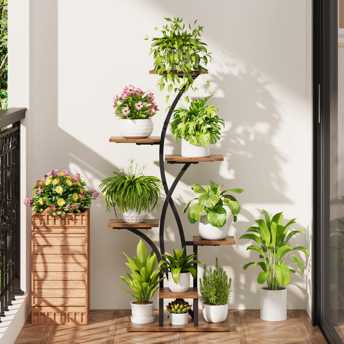 MJOMKN indoor garden setup to tidy and showcase plants