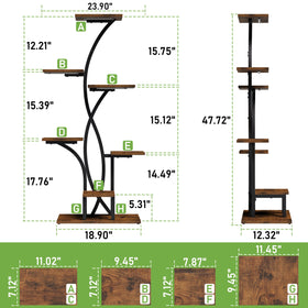 MJOMKN seven-tier corner shelf supporting multiple plants