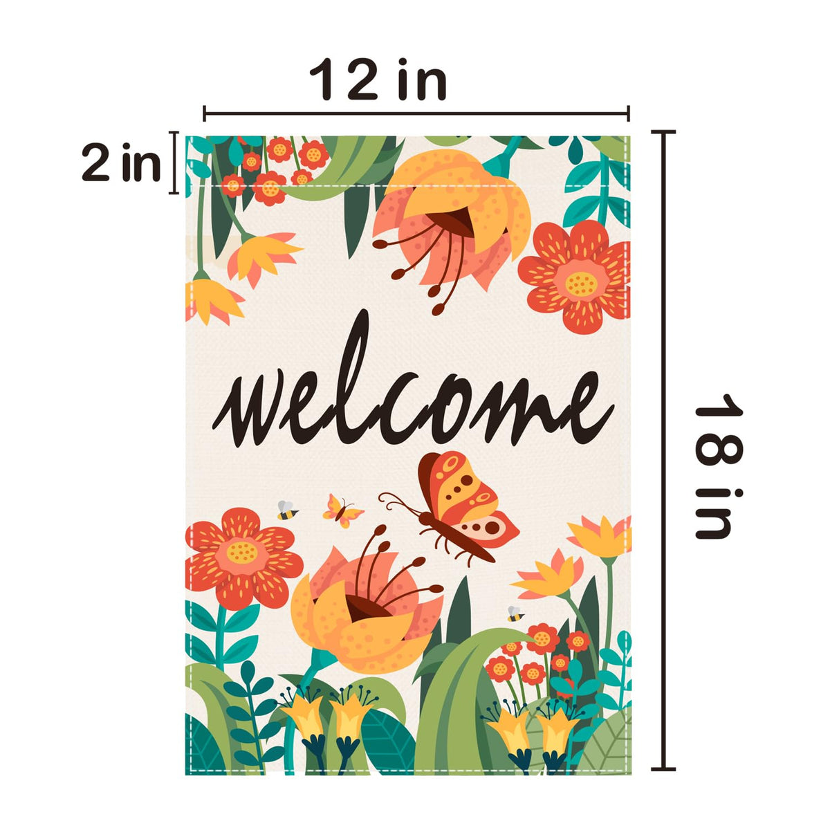 Mjqiandduo double-sided garden flag reads clearly from both sides