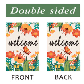 Mjqiandduo linen material floral flag offers durable outdoor decoration