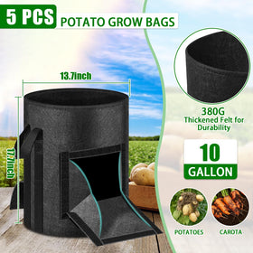 MJZ grow bag harvest window providing quick visibility of soil moisture and maturity.