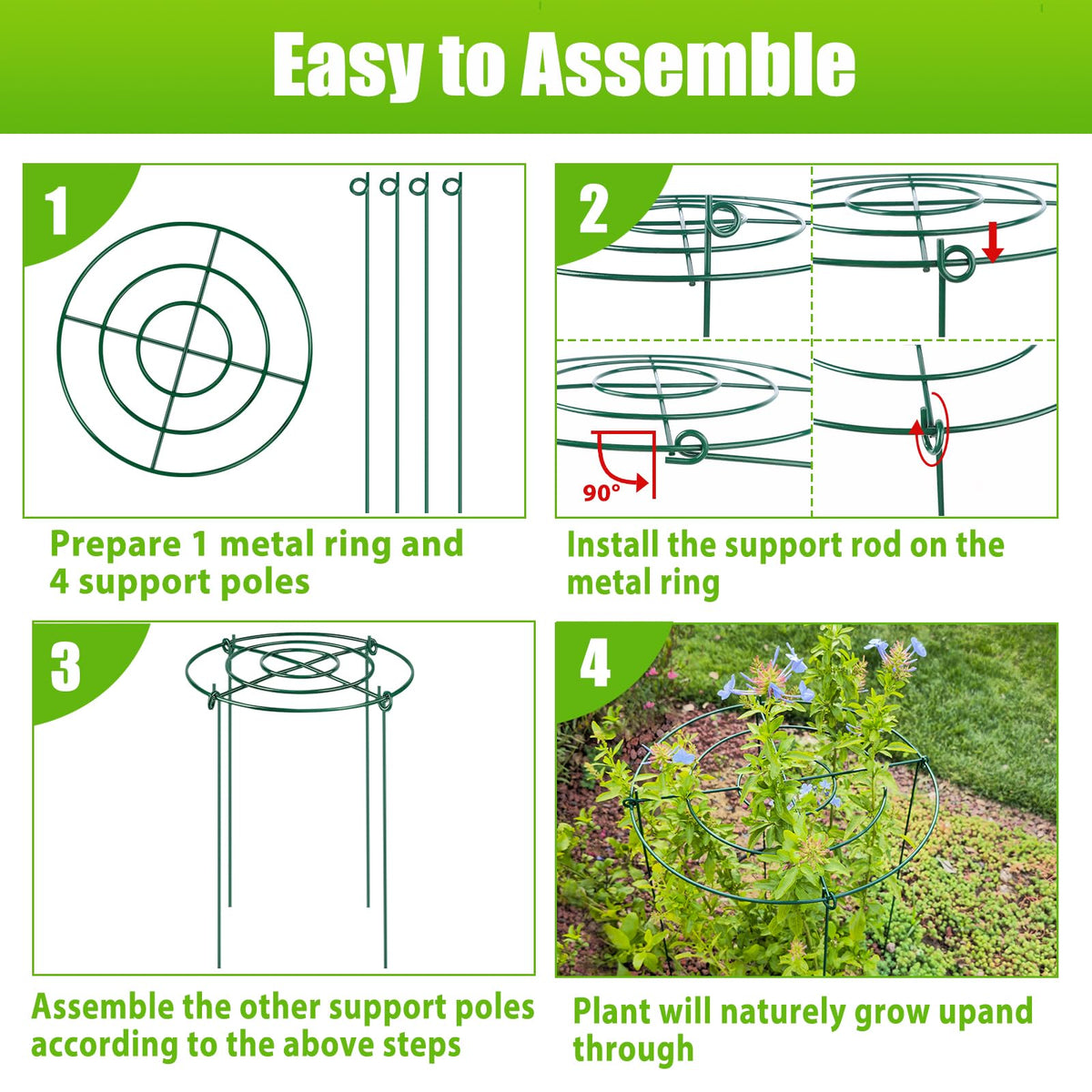 MJZ setup anchors into soil for secure protection of plants.