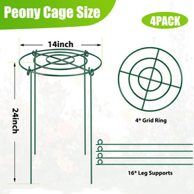MJZ 4-pack shows four-leg assembly stabilizing the cage against wind.