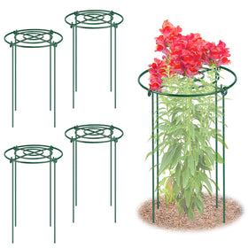 MJZ 4-pack peony cages grid-top provide sturdy upright support for flowering plants.