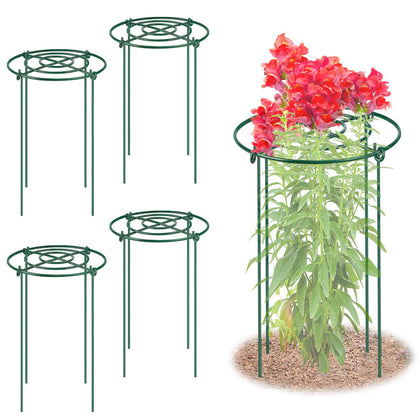 MJZ 4-pack peony cages grid-top provide sturdy upright support for flowering plants.