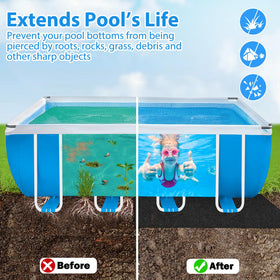 MJZ easy-install underpool pad lays on lawn or gravel with no sand.