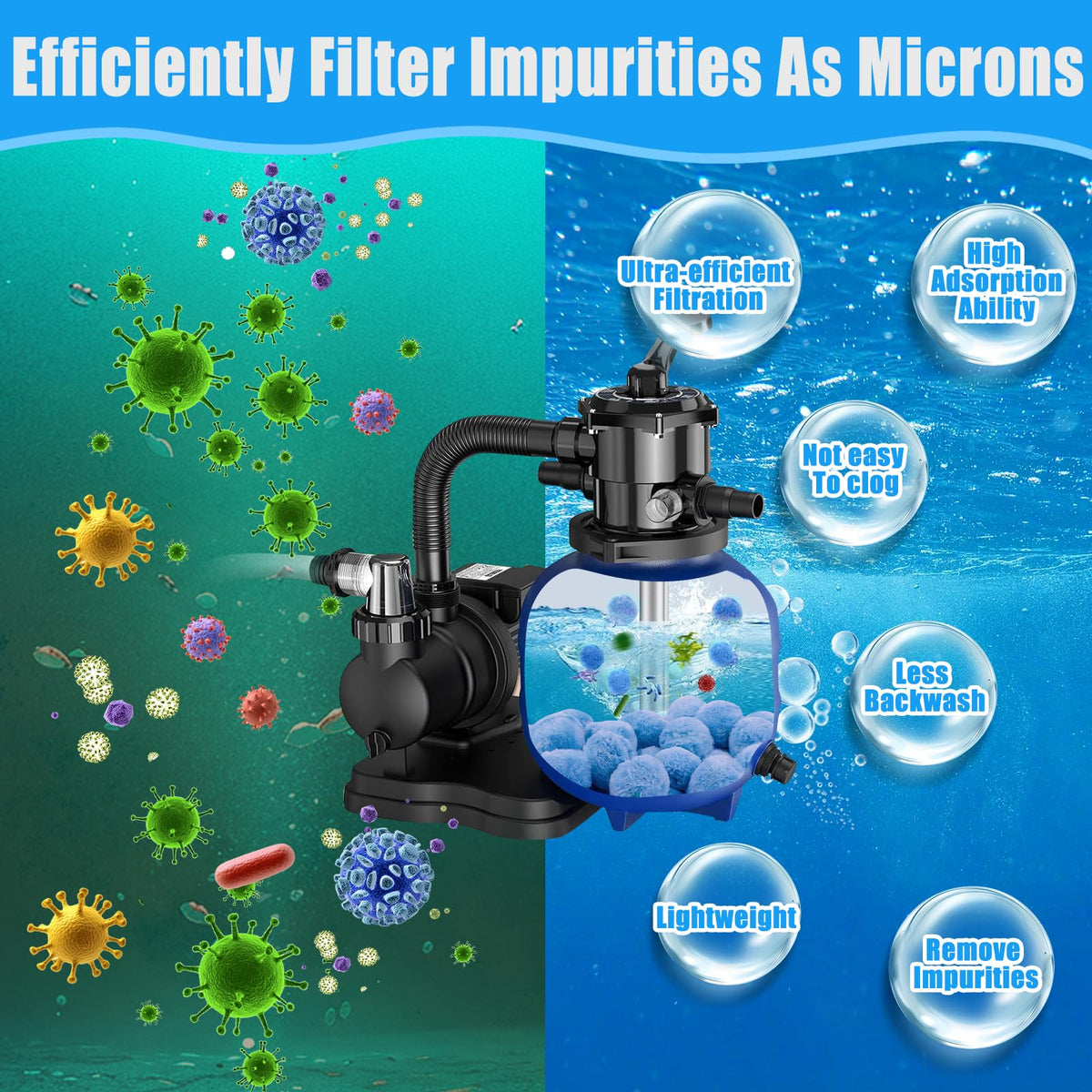 MJZ lightweight filter balls easy handling compared to traditional sand.