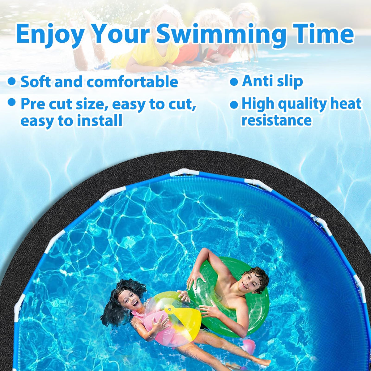 MJZ pad placed beneath an above-ground pool providing even support