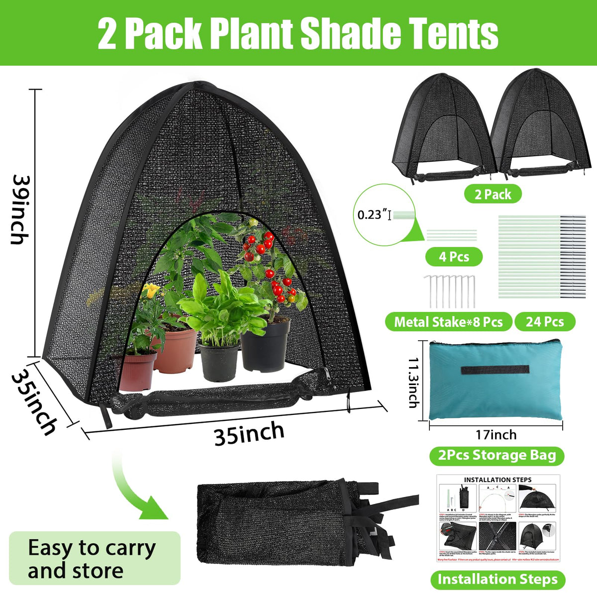 MJZ plant shade tent with 50% shading reduces sun exposure.