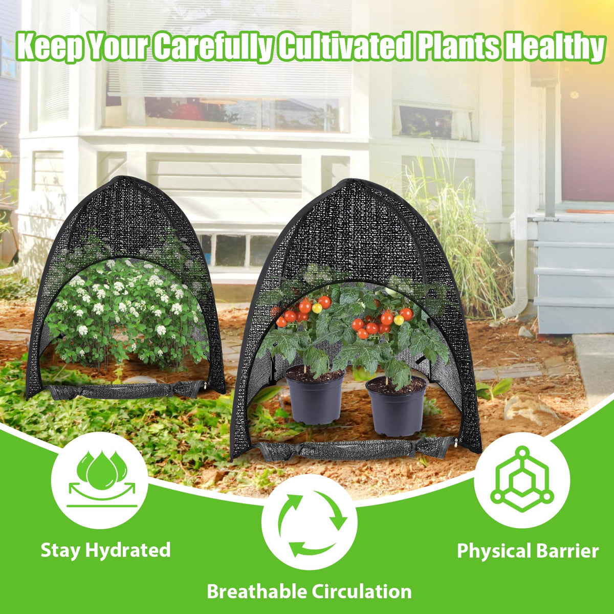 MJZ shade net protects flowers, fruits, and vegetables outdoors.