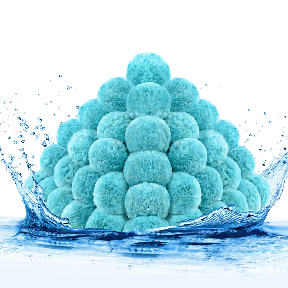 MJZ pool filter balls cyan packaging show an easy upgrade for sand filters and filtration efficiency