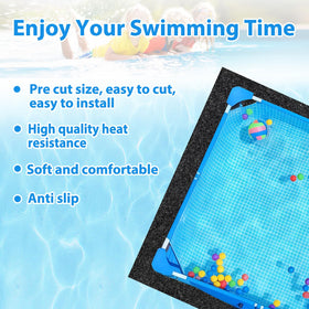 MJZ puncture-protection pool pad extends liner life by cushioning weight.