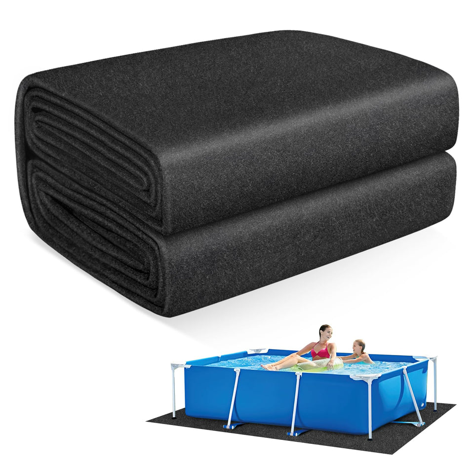 MJZ thickened pool pad for 10x7 rectangle protects the pool bottom from punctures.