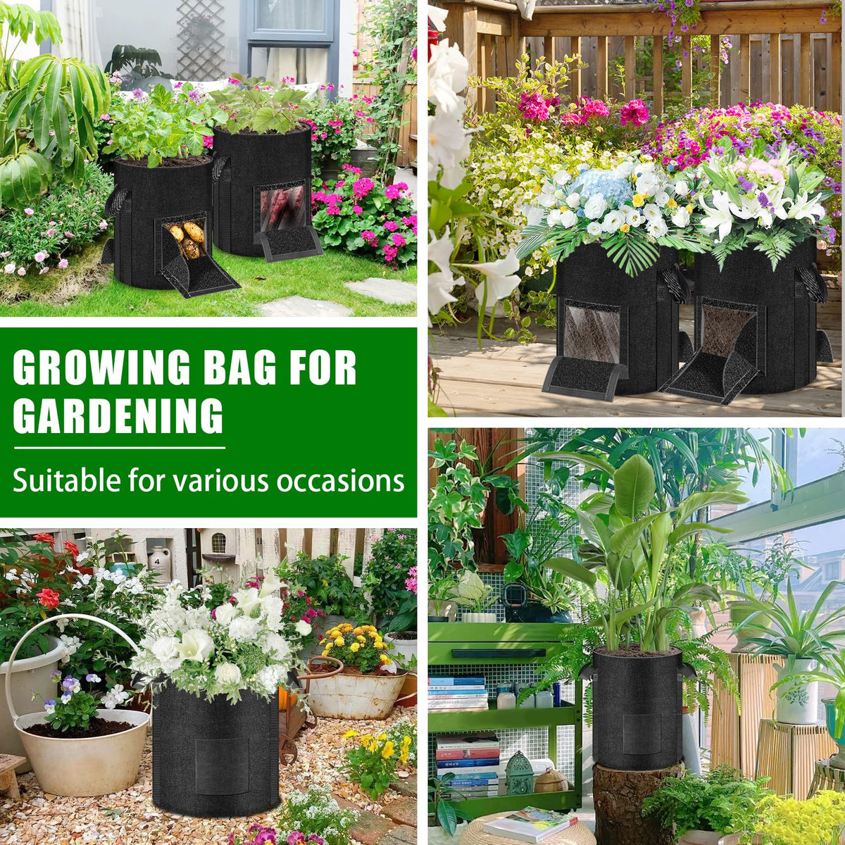 Versatile MJZ grow bags suitable for indoor and outdoor use in gardens.