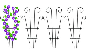 Mklsit 4-pack fan-shape trellises provide sturdy climbing support for pots.
