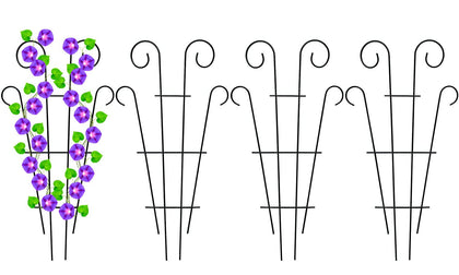 Mklsit 4-pack fan-shape trellises provide sturdy climbing support for pots.