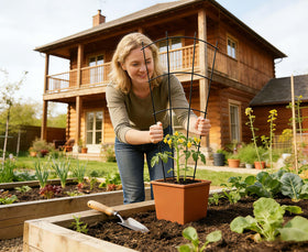 Mklsit decorative garden trellis enhancing yard aesthetics with vines.
