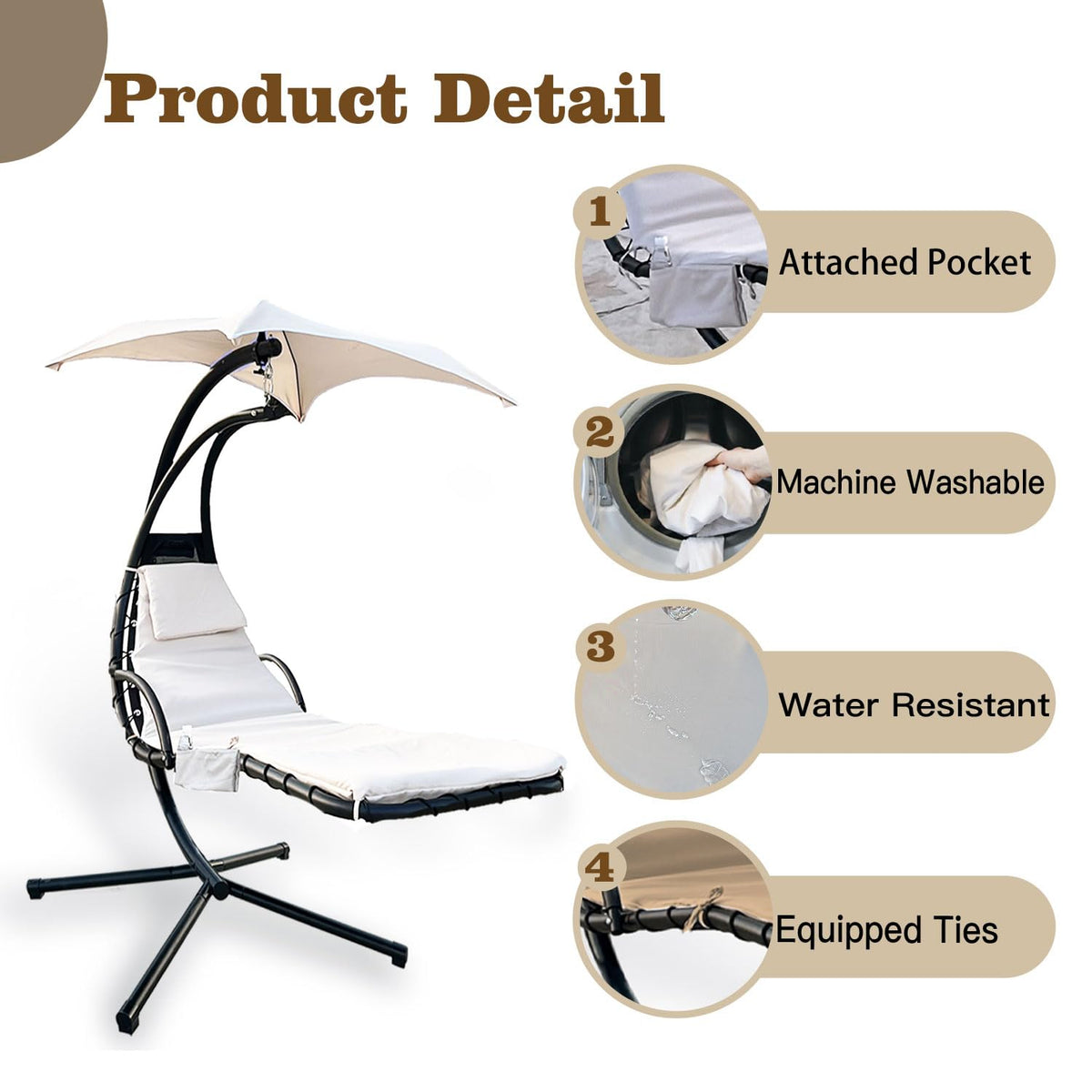 MKLTUHGDG reversible storage pockets on chair cushion cover for essentials.