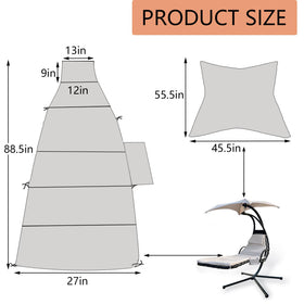 MKLTUHGDG umbrella canopy designed for 4-spoke frames providing stable shade.