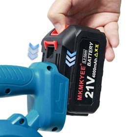 Battery and charger kit ready for cordless tiller maintenance.